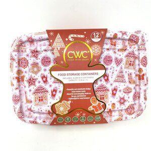 Cook With Color 6 Pk 5 Cup Printed Holiday Cookies Food Storage Containers